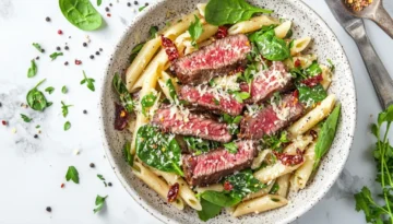 Steak and pasta
