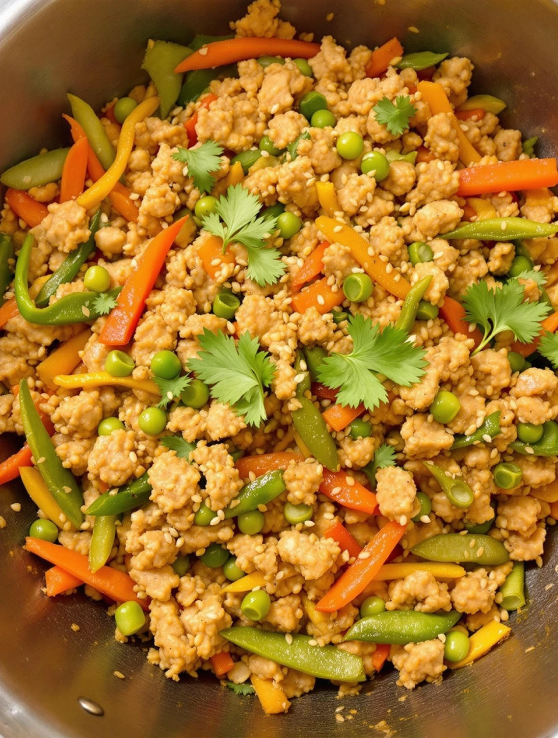 Quick Chicken Stir Fry Recipe with Ground Chicken and Peanut Sauce